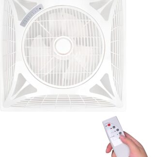 14" White Ceiling-Mounted Fan, 60x60cm – 3-Speed Silent Operation, 360° Airflow, 100% Copper Motor, Modern Design, Ideal for Home, Office & Decorative Spaces, 2 Years Warranty